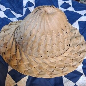 Woven Palm Leaves Sun Hat As Is